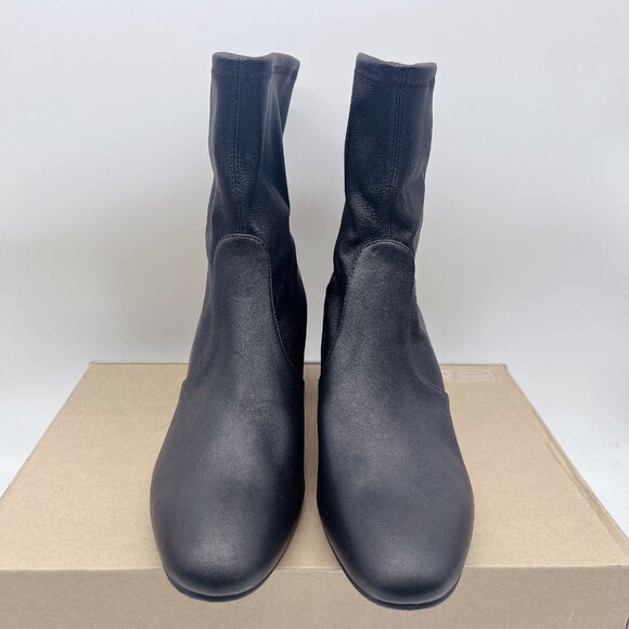 Stuart Weitzman Allshine 60 Ankle Boots Heels Black Leather Embellished US 9.5 - Picture 5 of 12